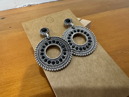 Earrings Silver and Black