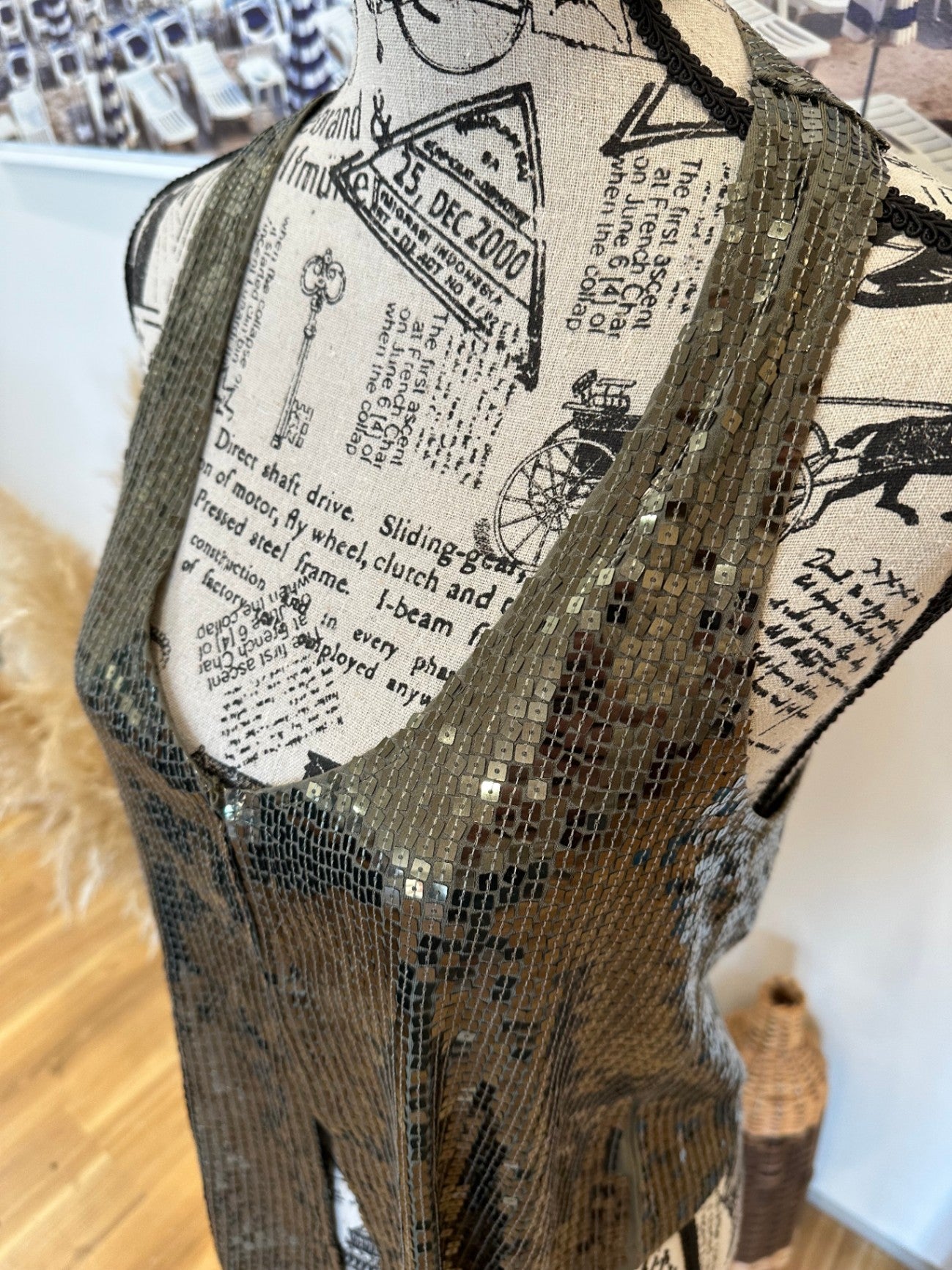 [SALE] United Colors of Benetton - Vest - Small - Green Sequin