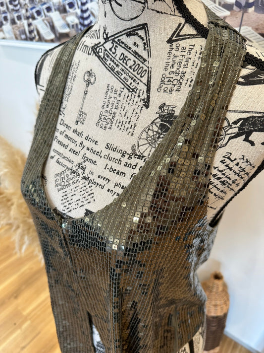 [SALE] United Colors of Benetton - Vest - Small - Green Sequin