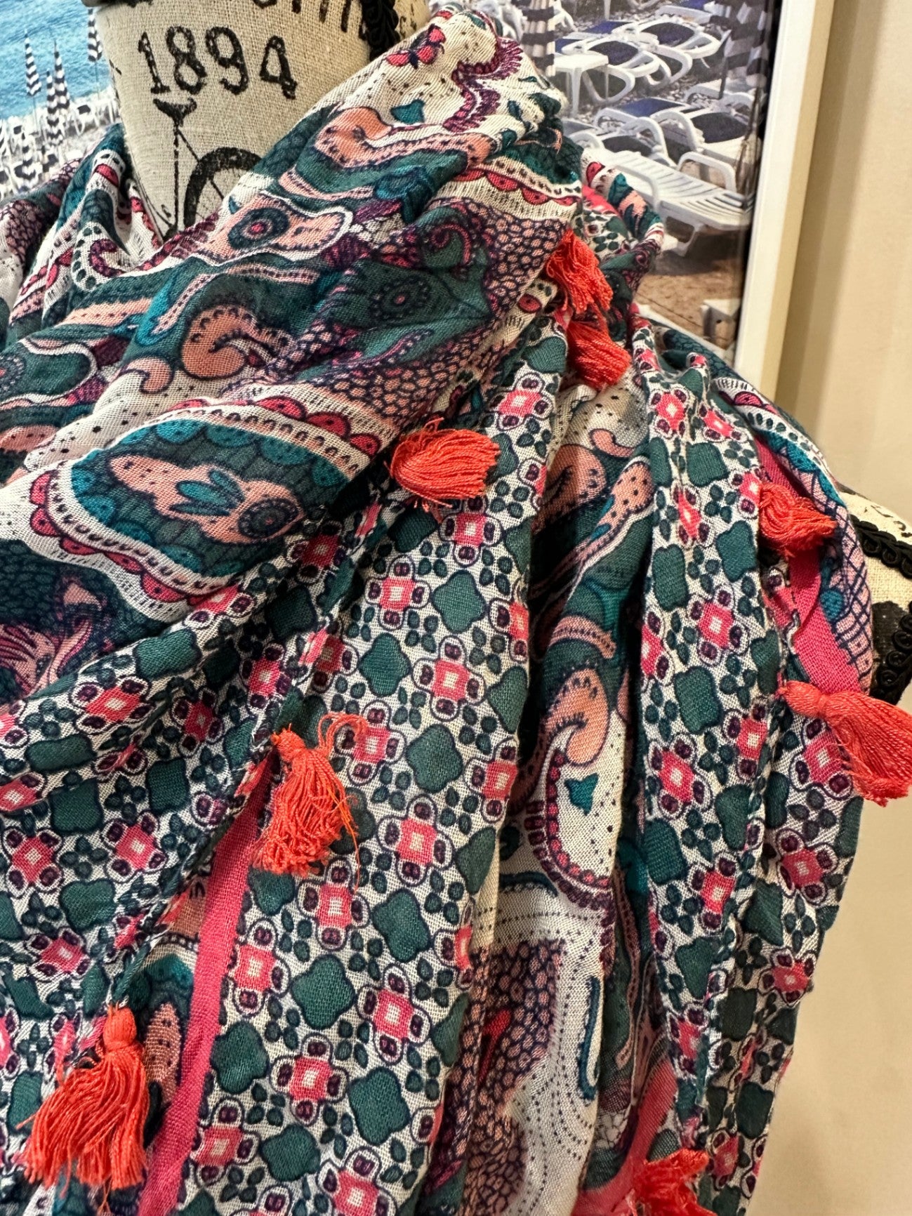 [SALE] Pink & Turquoise Scarf