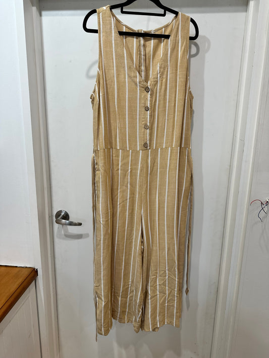 [SALE] Jumpsuit Beige with white stripes - Large