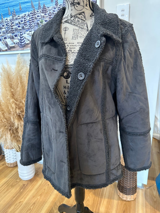 [SALE] Suede Like Jacket - Grey - Medium / Large