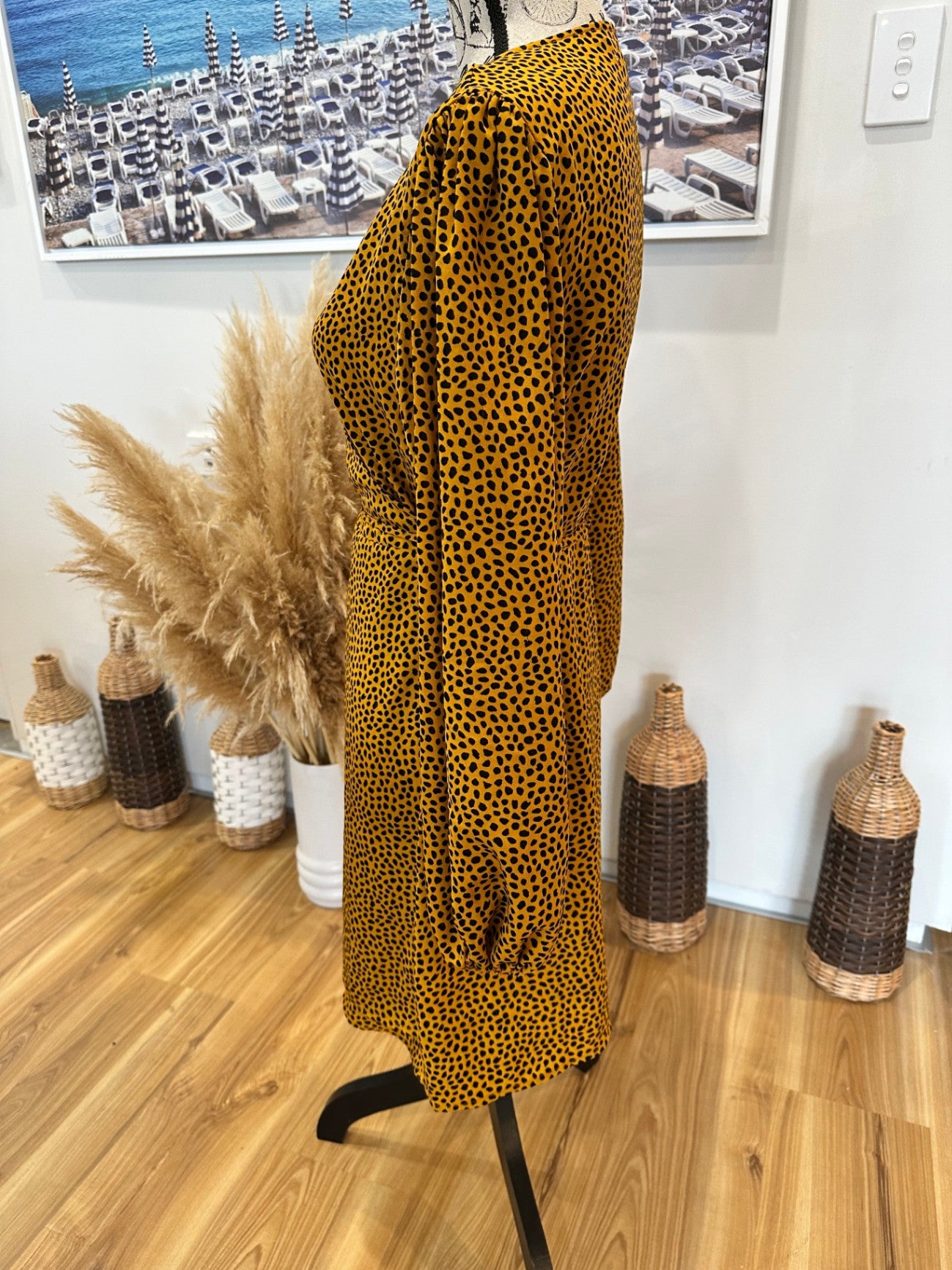 Wrap Dress with Bubble Sleeves - size 10