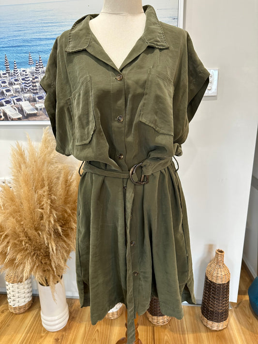 [SALE] & Me Dress 16 Olive Green