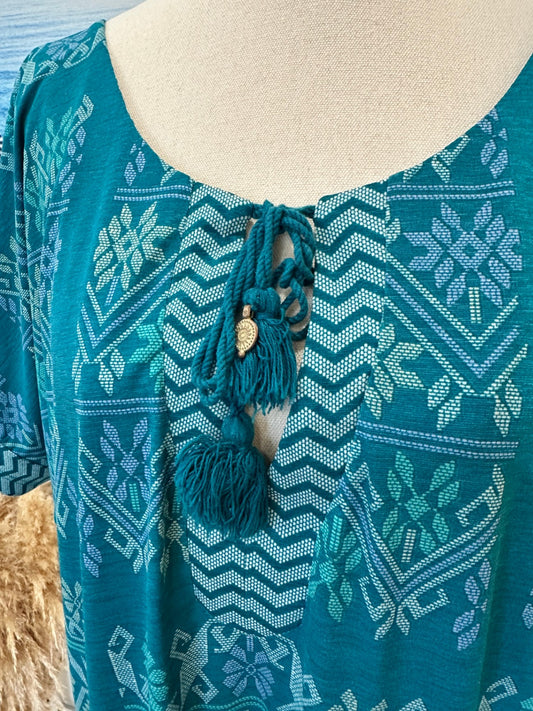[SALE] Tigerlily Dress - Short Sleeve - Medium - Teal