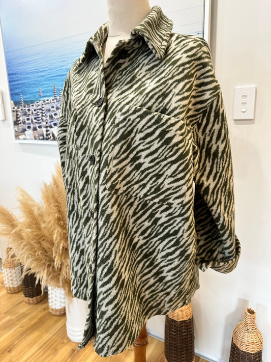 Cotton On Coat Extra Small Beige and Green