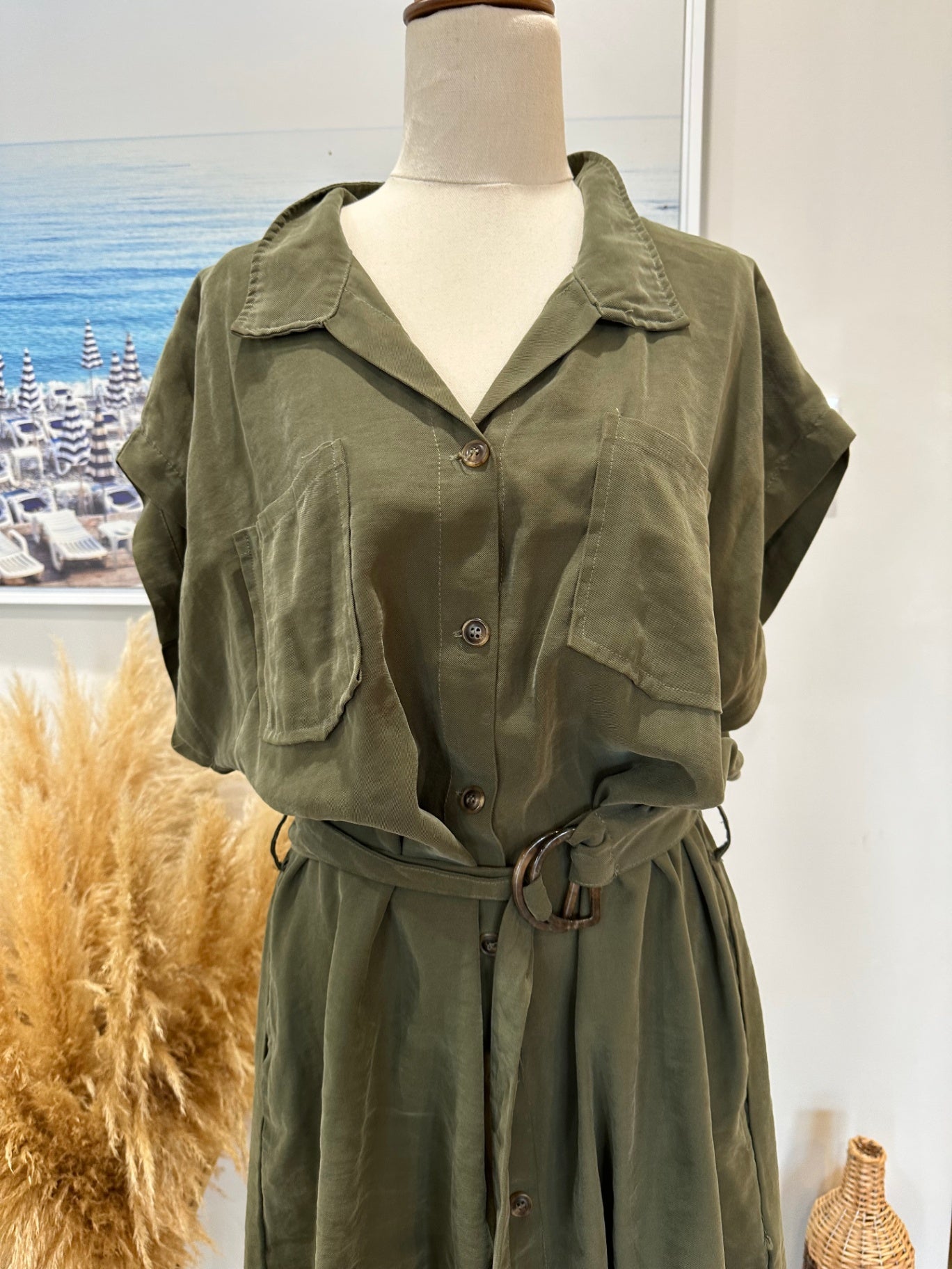 [SALE] & Me Dress 16 Olive Green