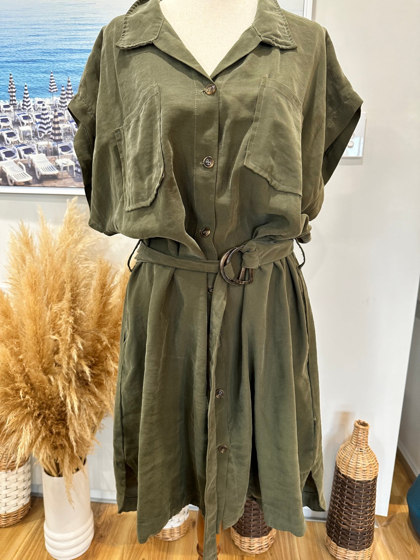 [SALE] & Me Dress 16 Olive Green