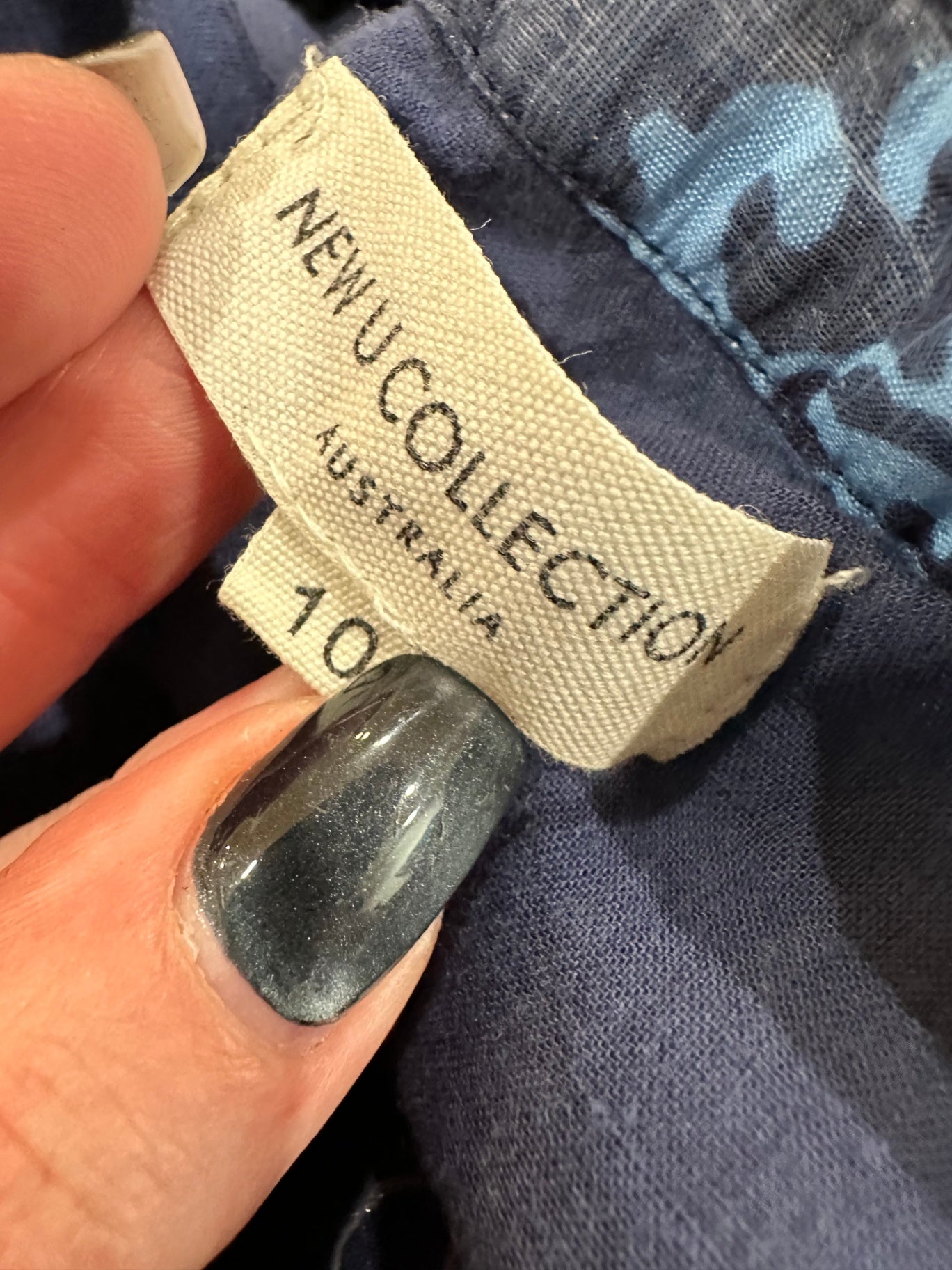 New U Collection Dress 10 Dark Blue with Light Blue Pattern