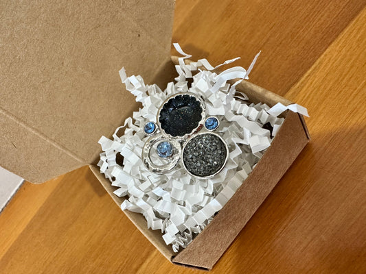 Cocktail Ring - Blue & Silver tones
