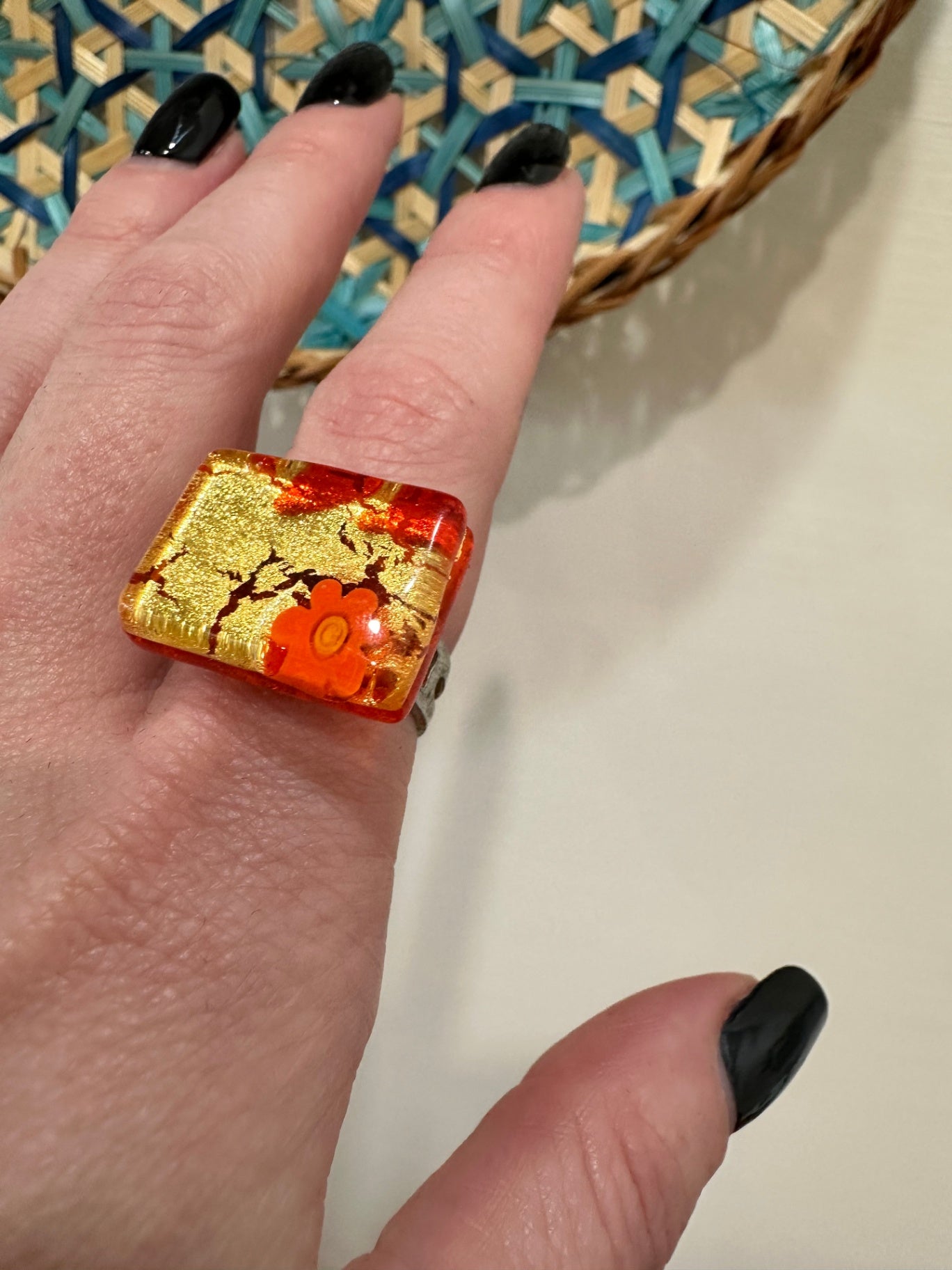 Ring Red and gold
