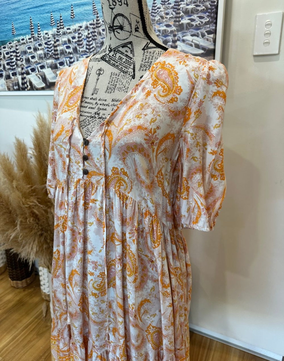 [SALE] Dreamcatcher Dress 10 Pink and Orange