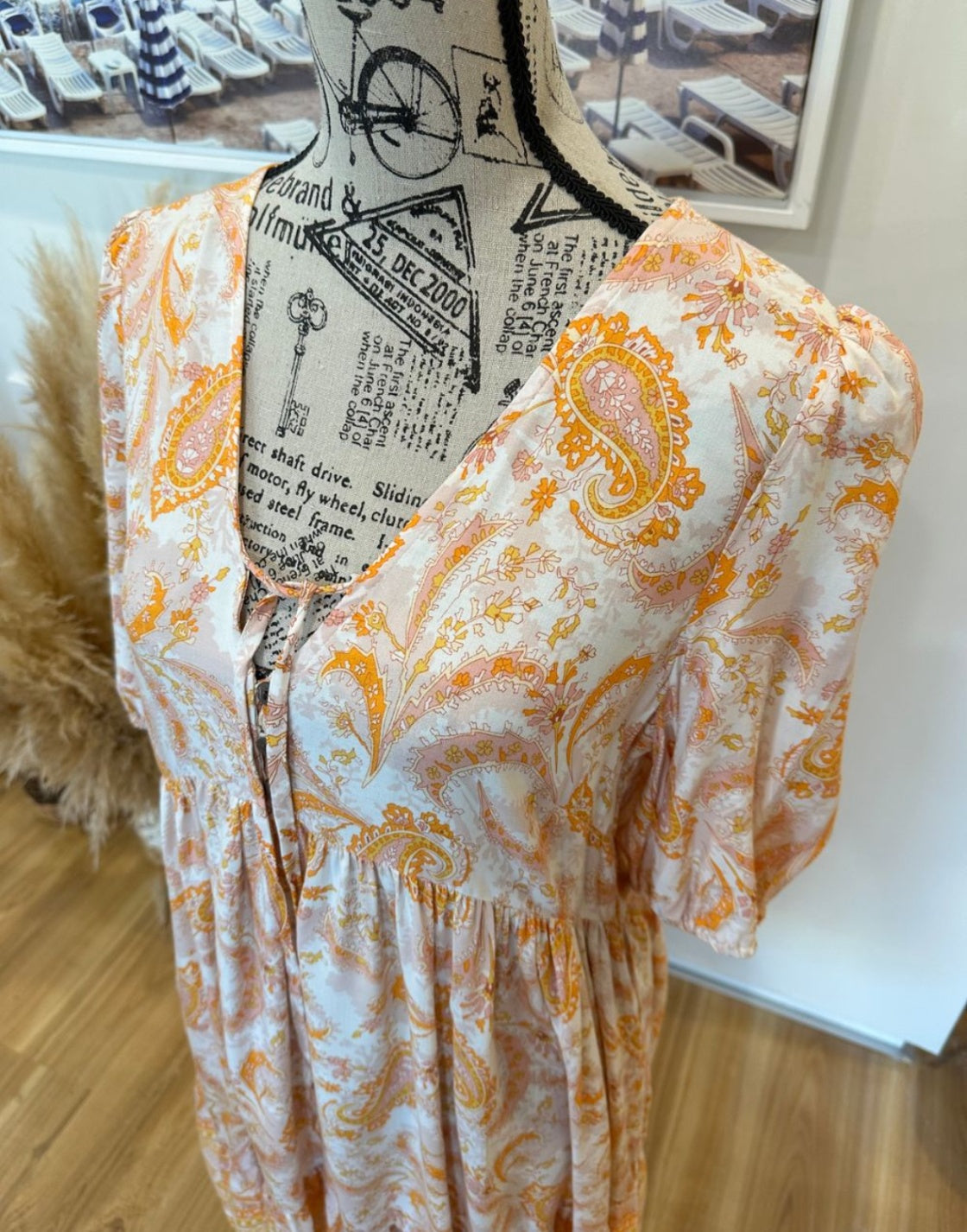 [SALE] Dreamcatcher Dress 10 Pink and Orange