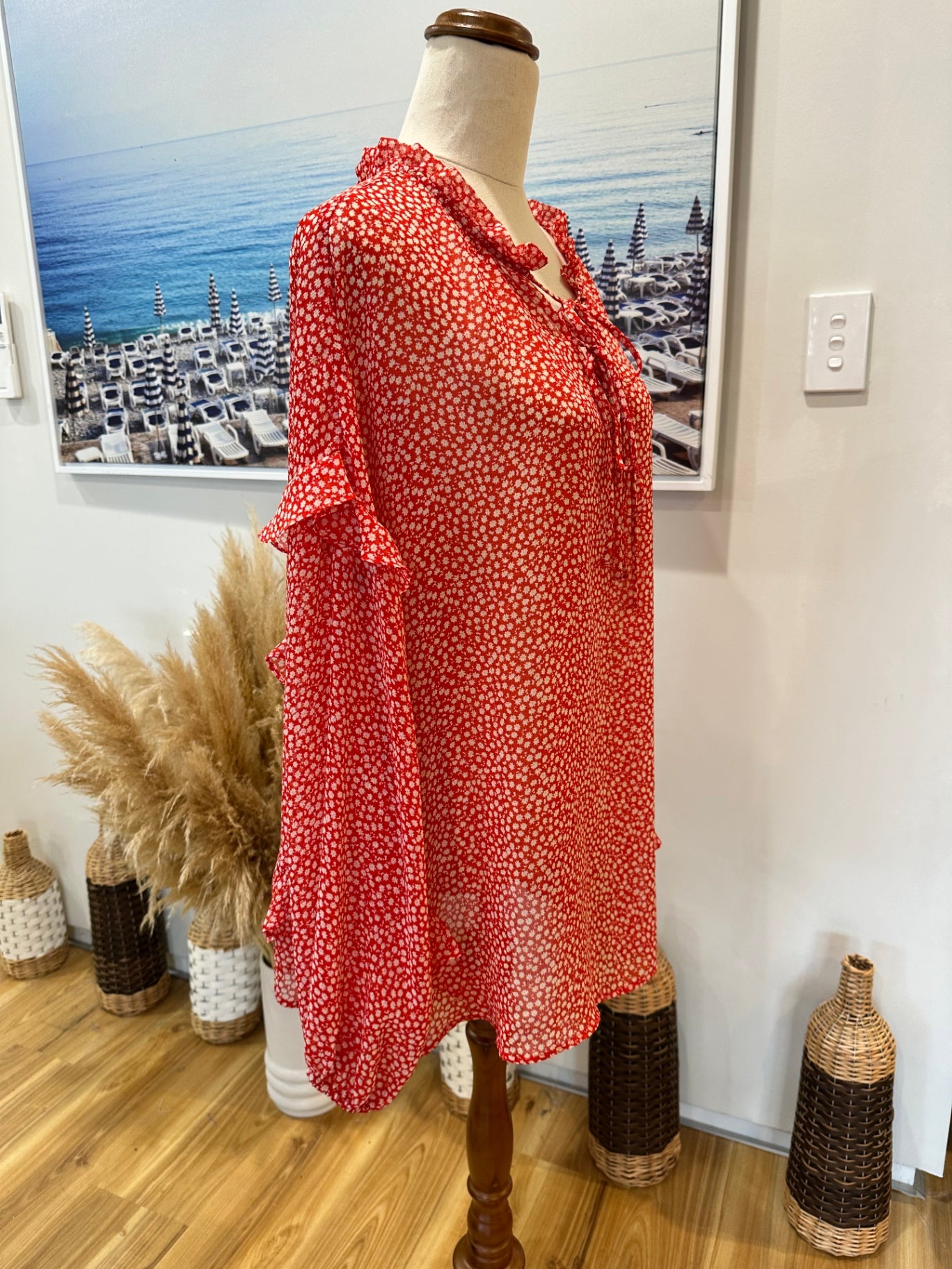 [SALE] Wild Child Blouse Extra Large Red and white