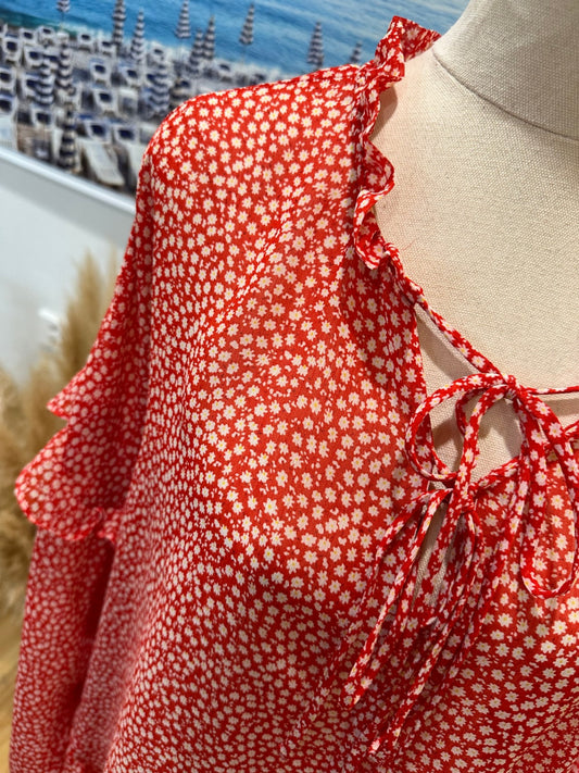 [SALE] Wild Child Blouse Extra Large Red and white