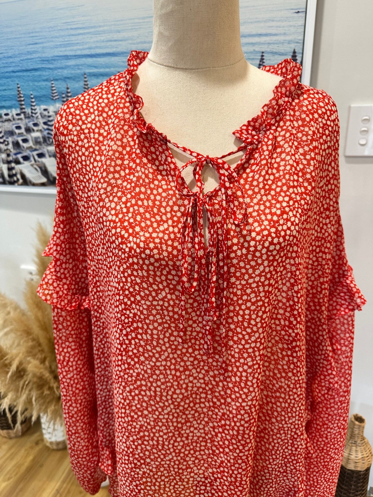 [SALE] Wild Child Blouse Extra Large Red and white