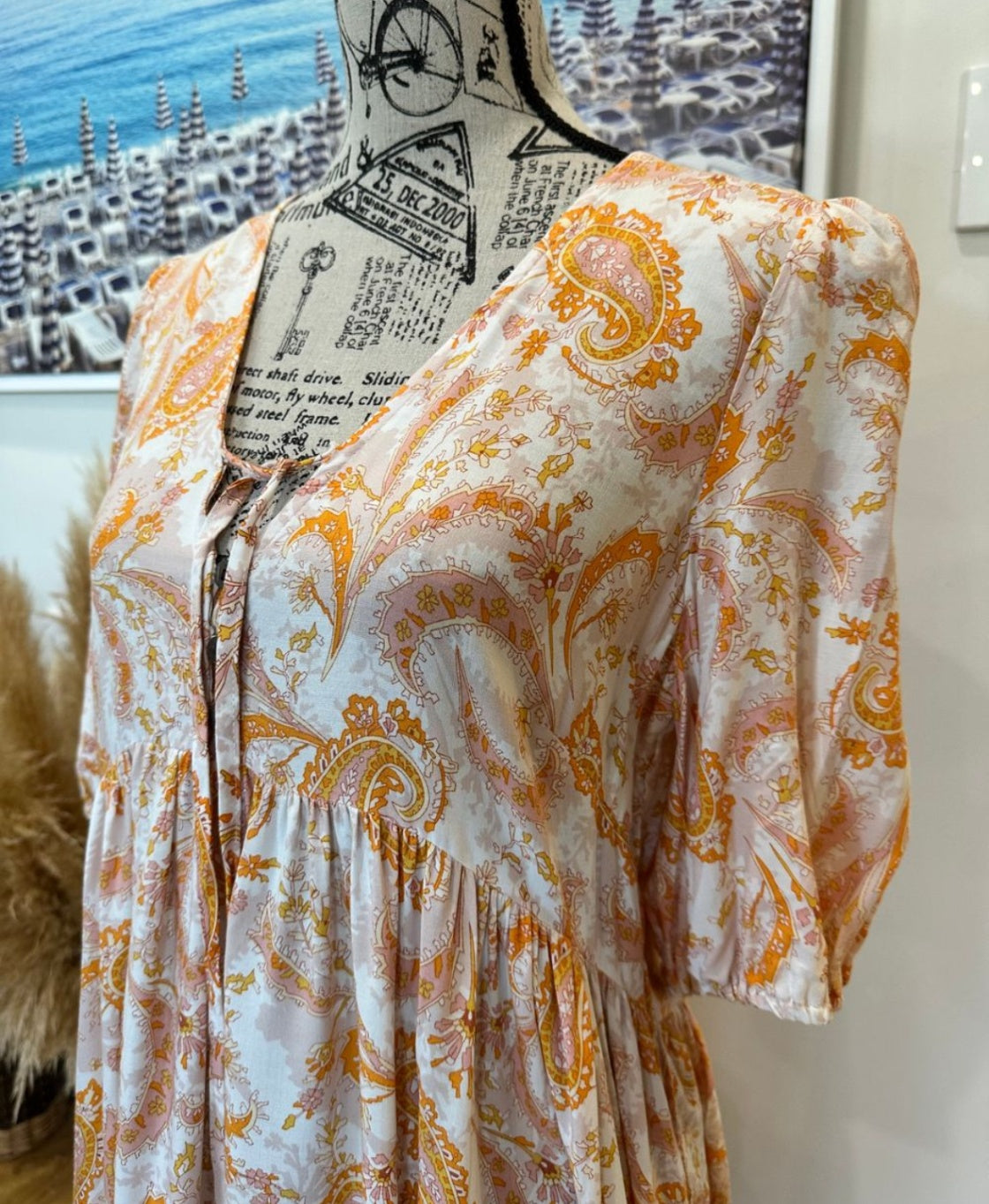 [SALE] Dreamcatcher Dress 10 Pink and Orange