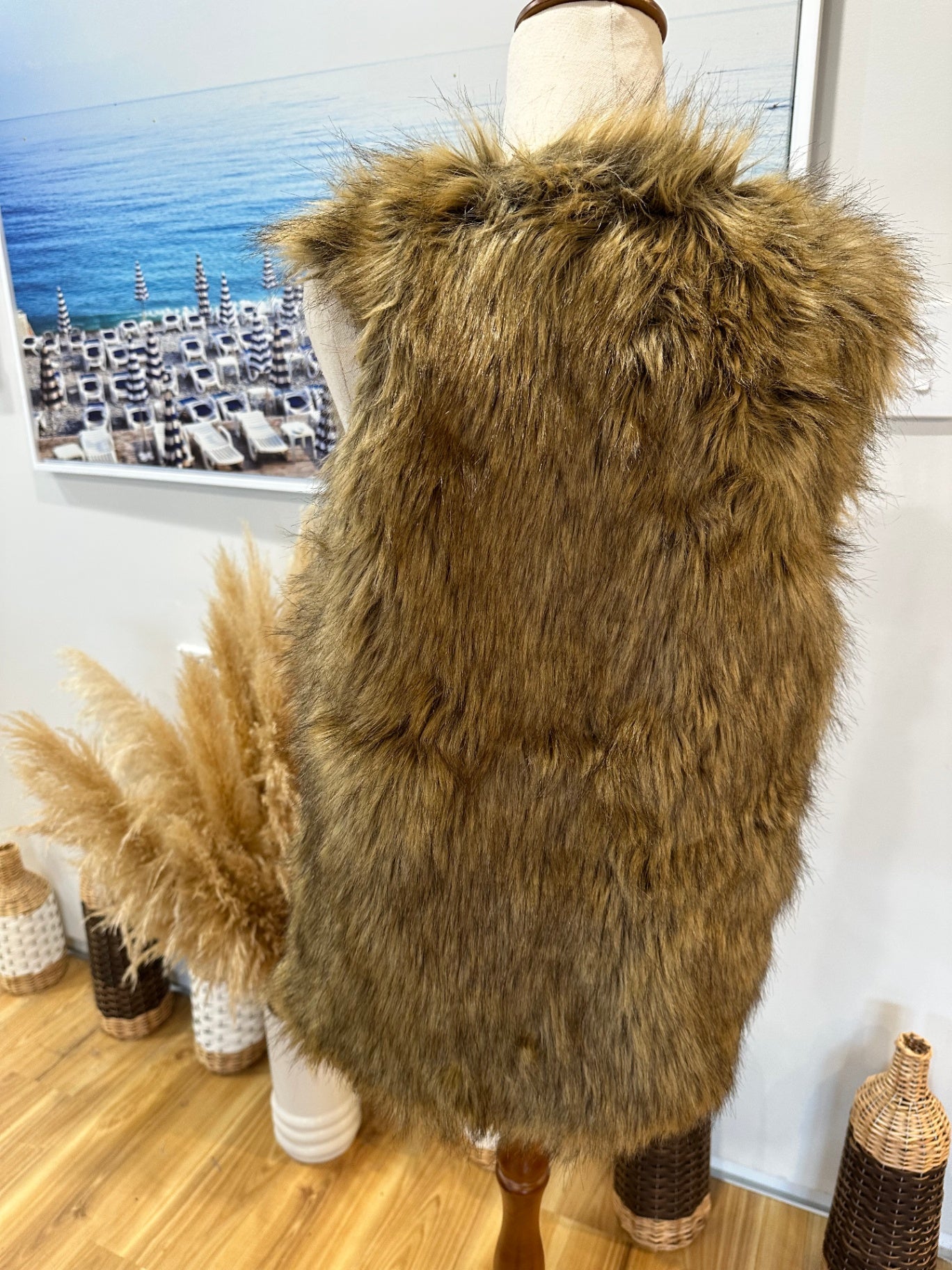 Dotti - Faux Fur -  Vest 12 Brown
