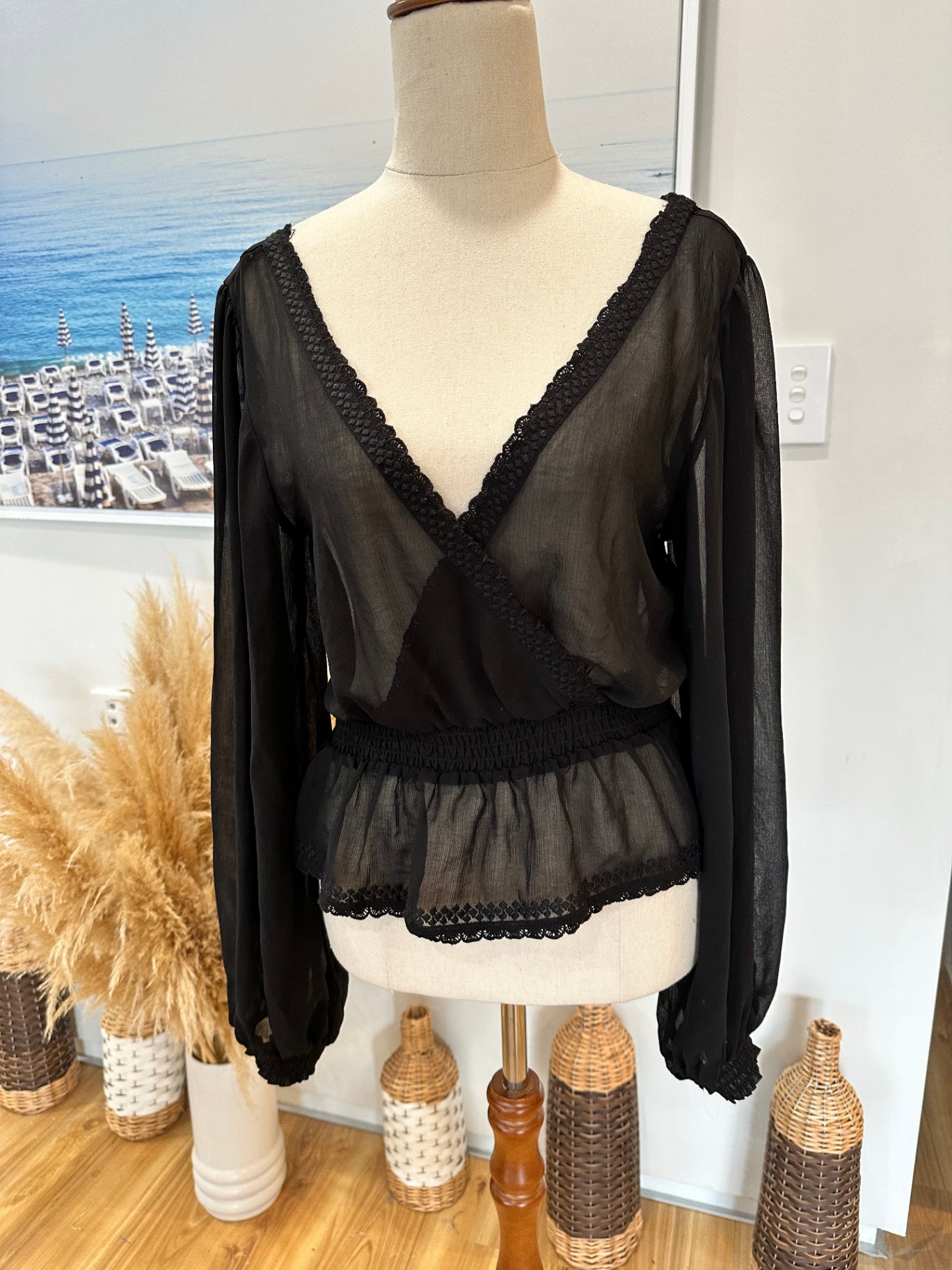 Glassons Blouse 10 Black