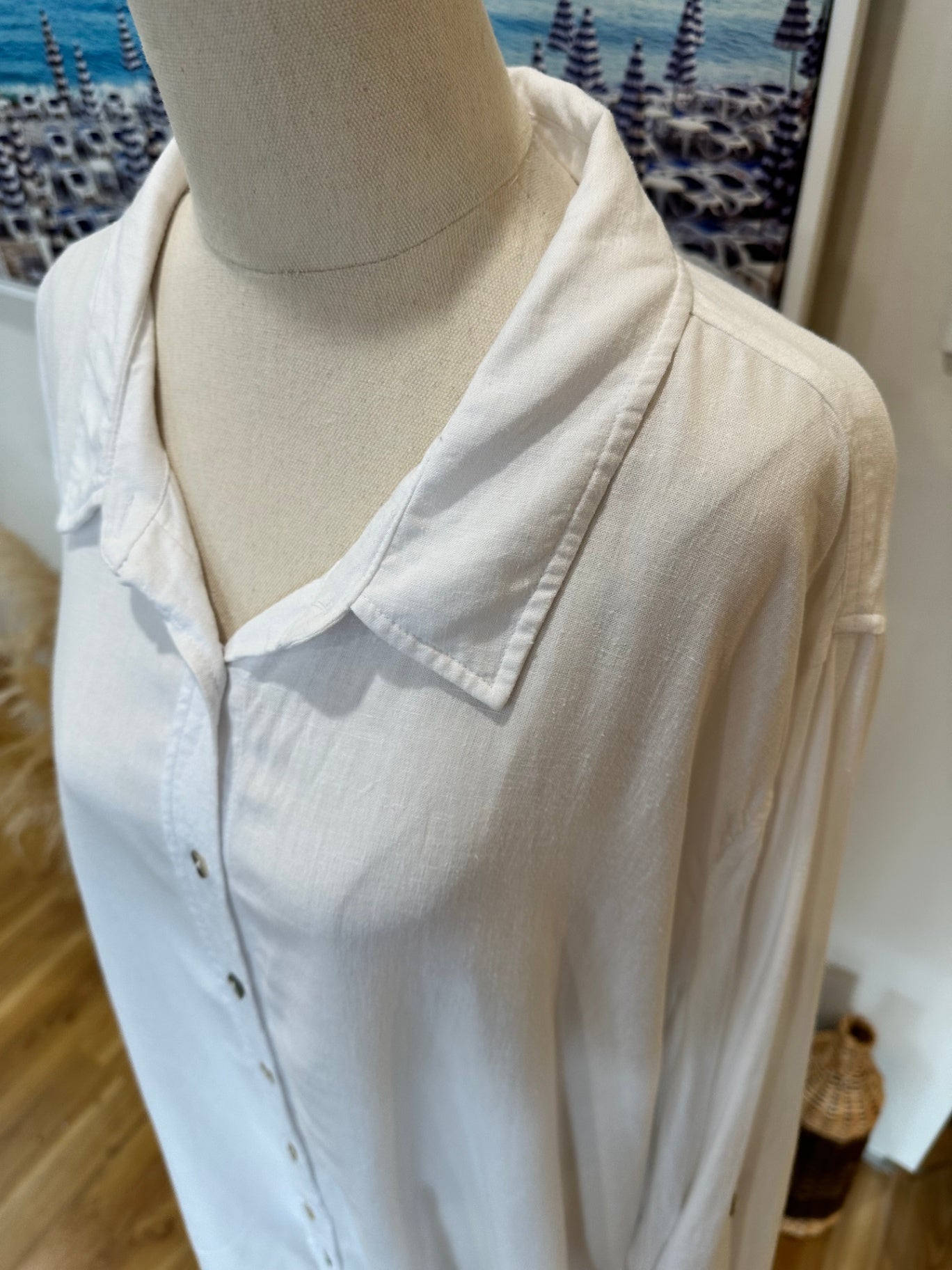 Studio Curve Top 20 White - 55% linen
