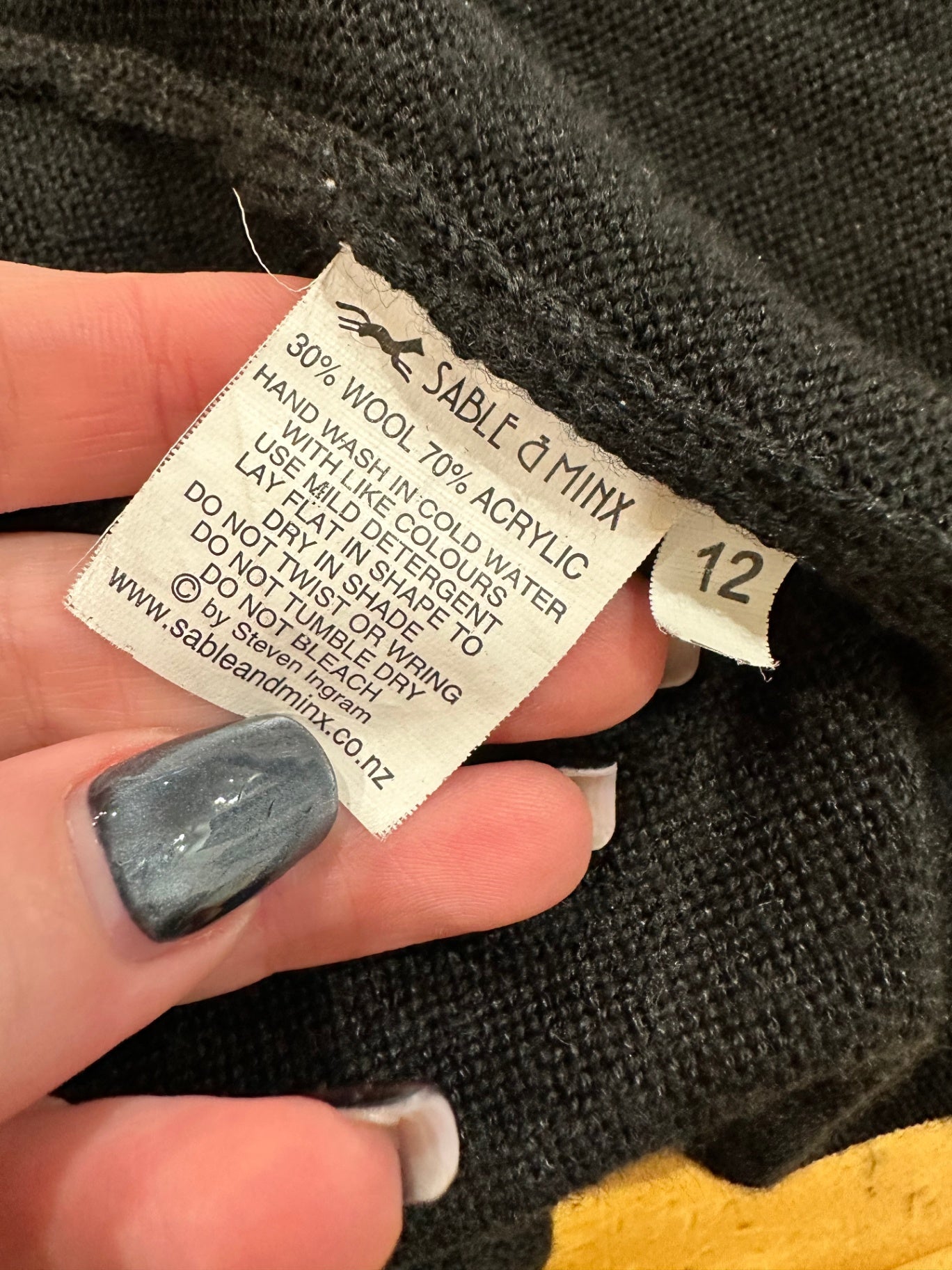 [SALE] Sable & Minx Cardigan 12 Black - 30% wool