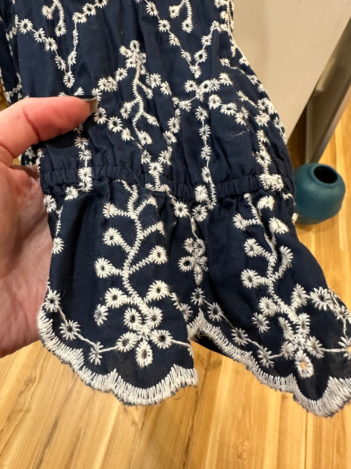 [SALE] Blue Illusion Maxi Dress Medium Navy blue and white