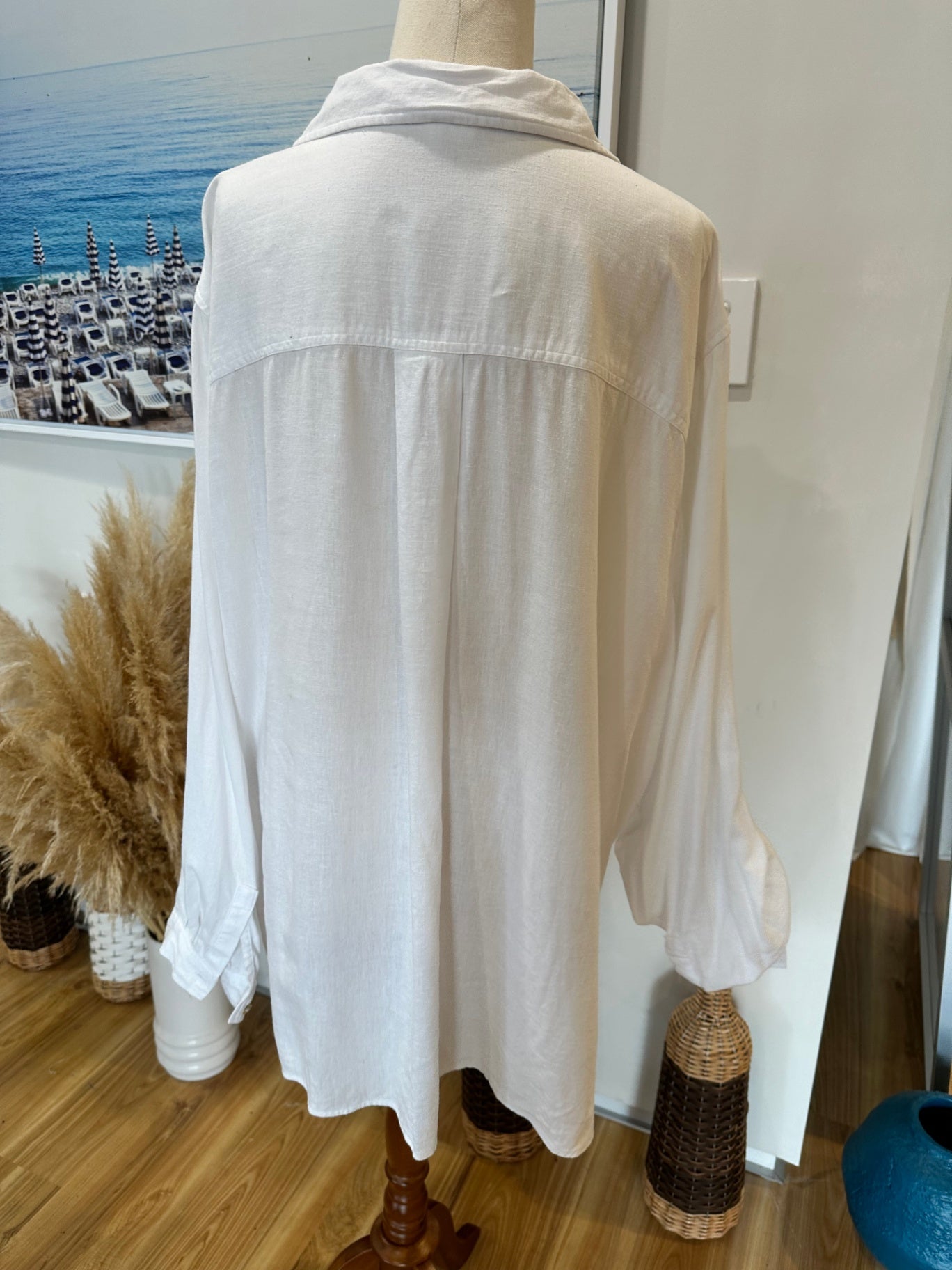 Studio Curve Top 20 White - 55% linen