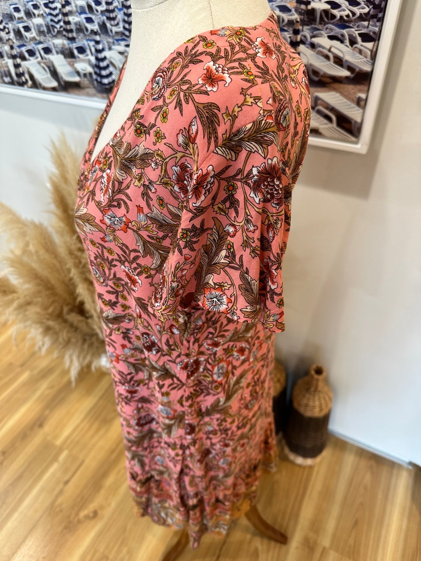 Grace & Co Dress 12 Pink with multicolor floral pattern