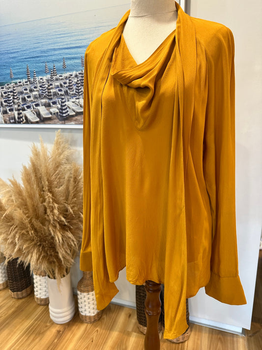 [SALE] Zara Blouse Medium Mustard