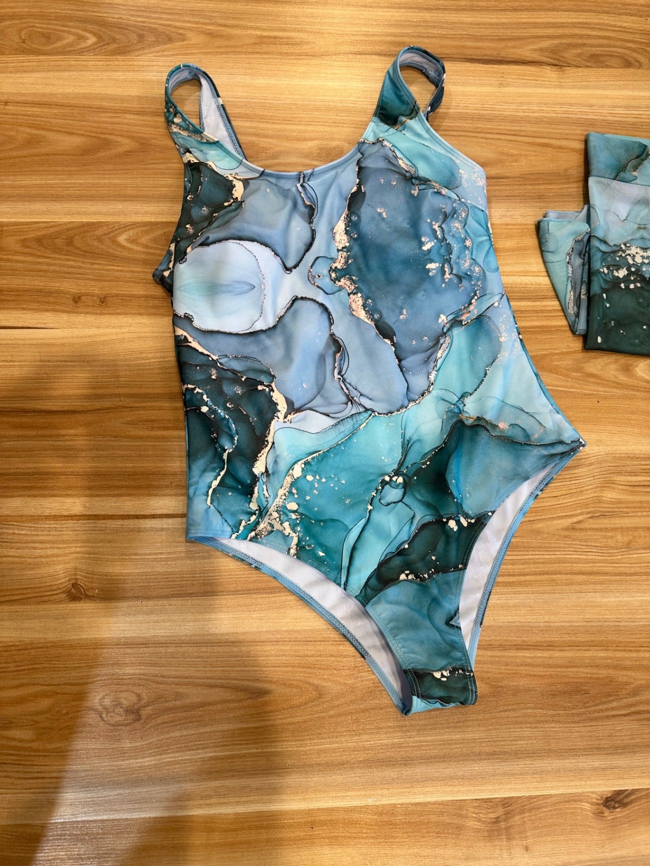 [SALE] Swimwear Blue and green Marble look - New