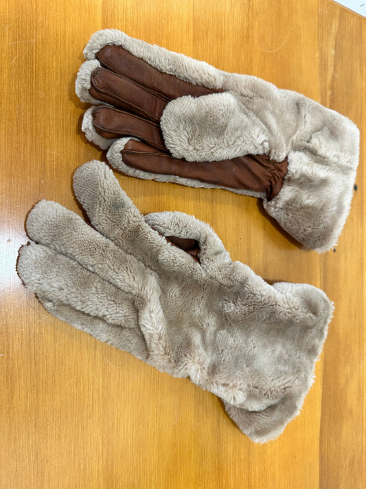[SALE] Vintage Gloves - Rabbit fur + Leather