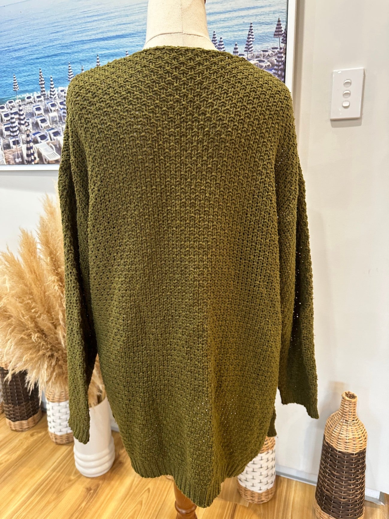 [SALE] Cardigan - Medium / Large - Olive Green