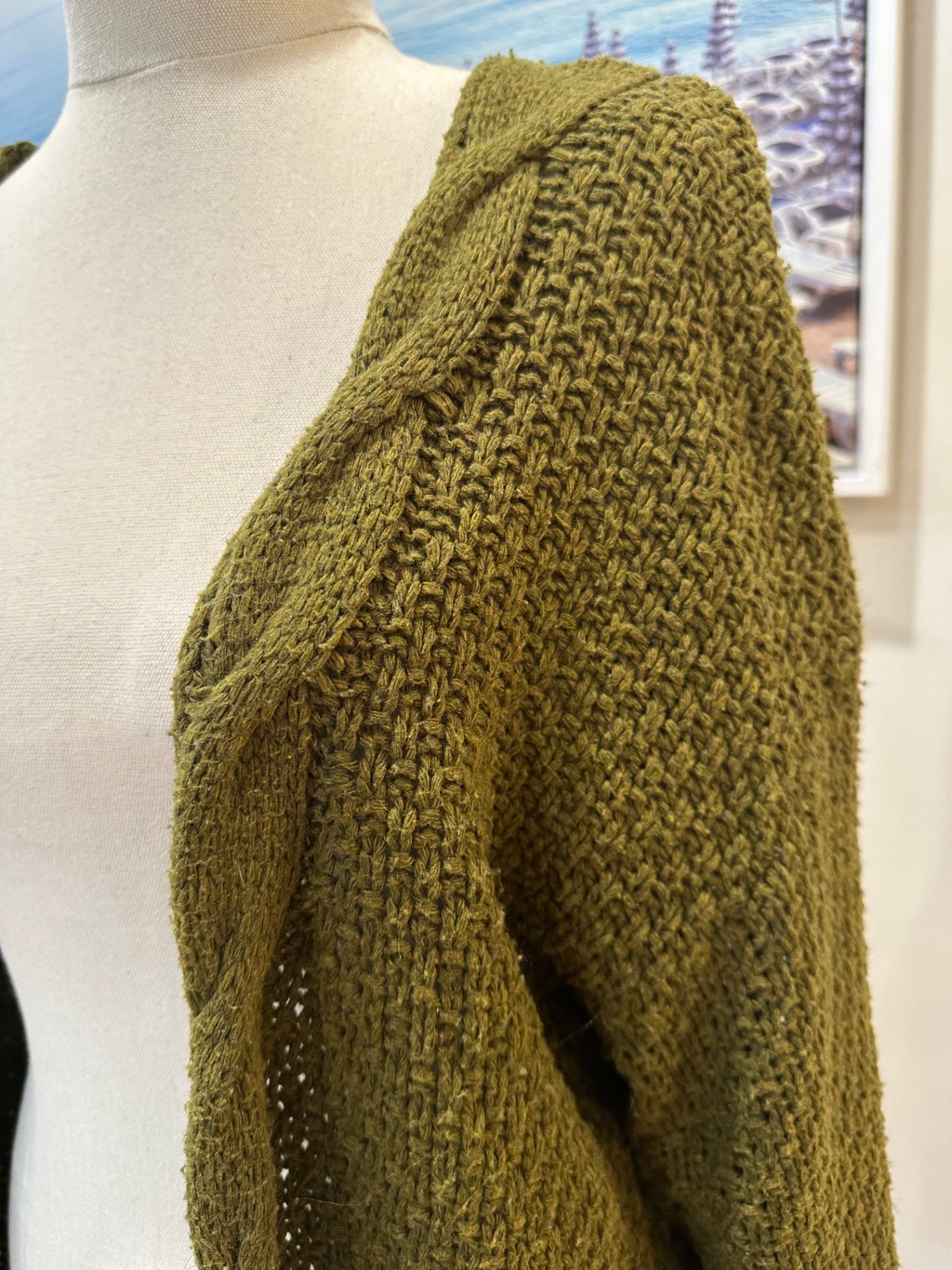[SALE] Cardigan - Medium / Large - Olive Green