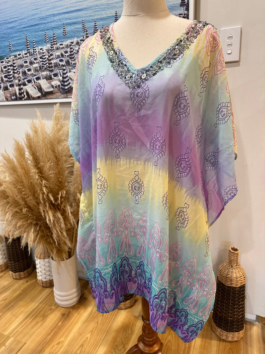 [SALE] Pastel Kaftan - 14 - Peep Shoulders