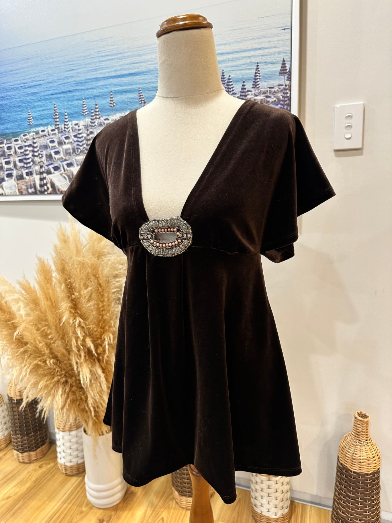 [SALE] Helen Cherry Top Medium Dark Brown