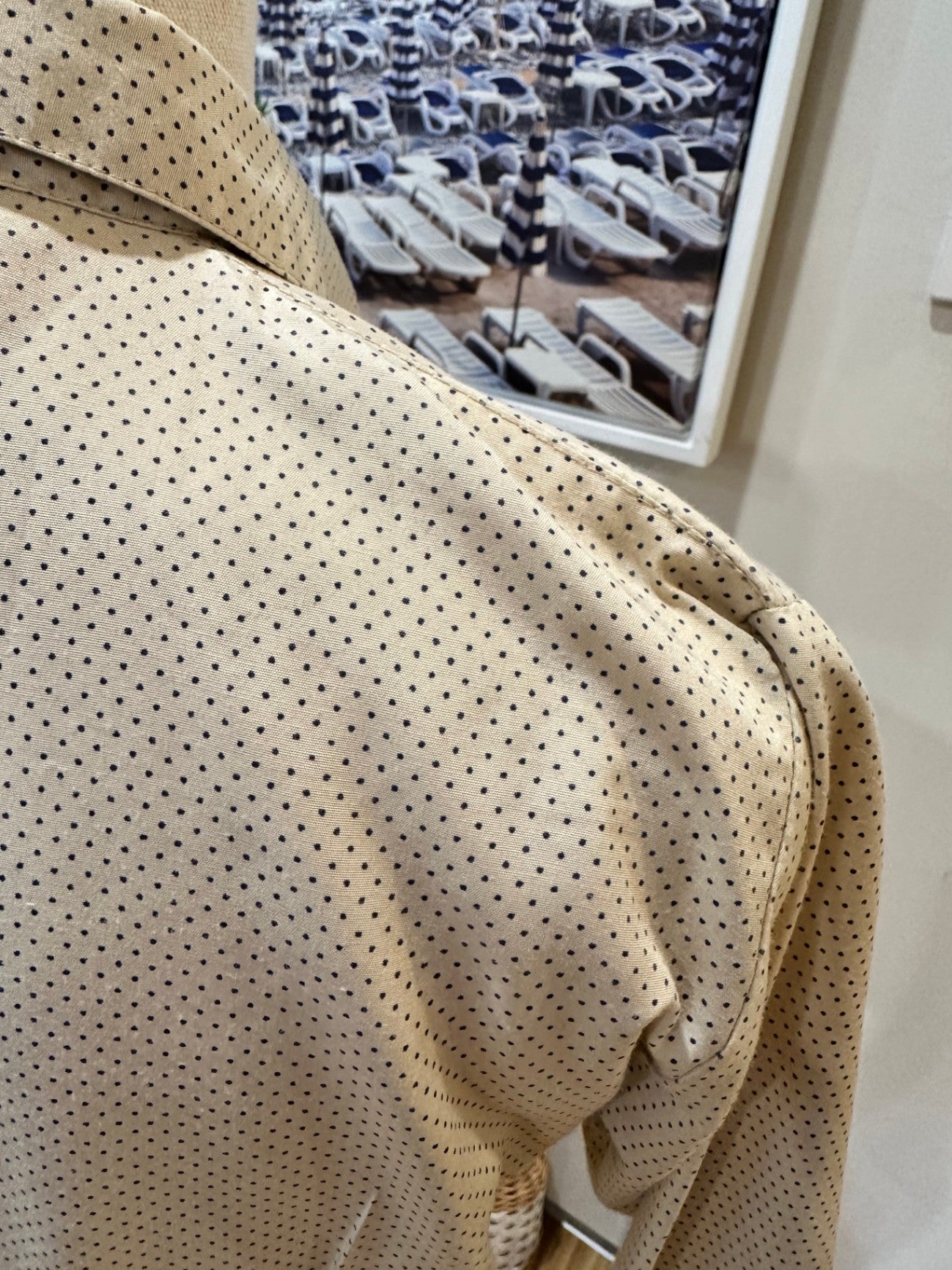 [SALE] Shirt Small Beige with small black polka dots