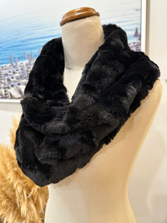 [SALE] Vue - Faux Fur Infinity Scarf - One Size Black