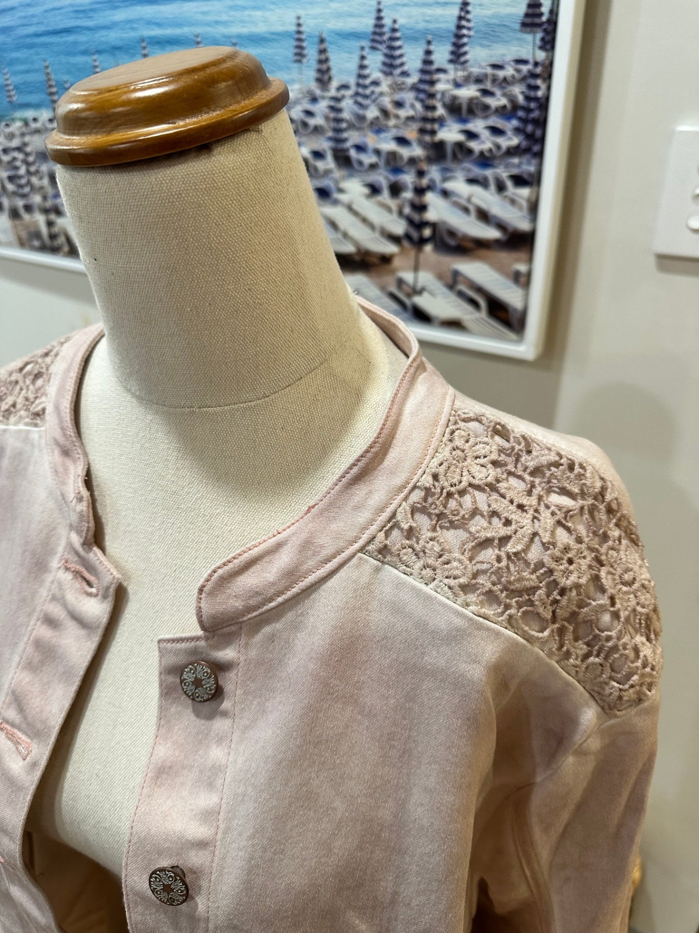 [SALE] Heine - Denim Jacket (size 46) Large - Light Pink