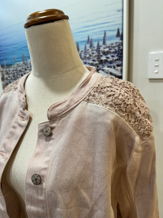 [SALE] Heine - Denim Jacket (size 46) Large - Light Pink