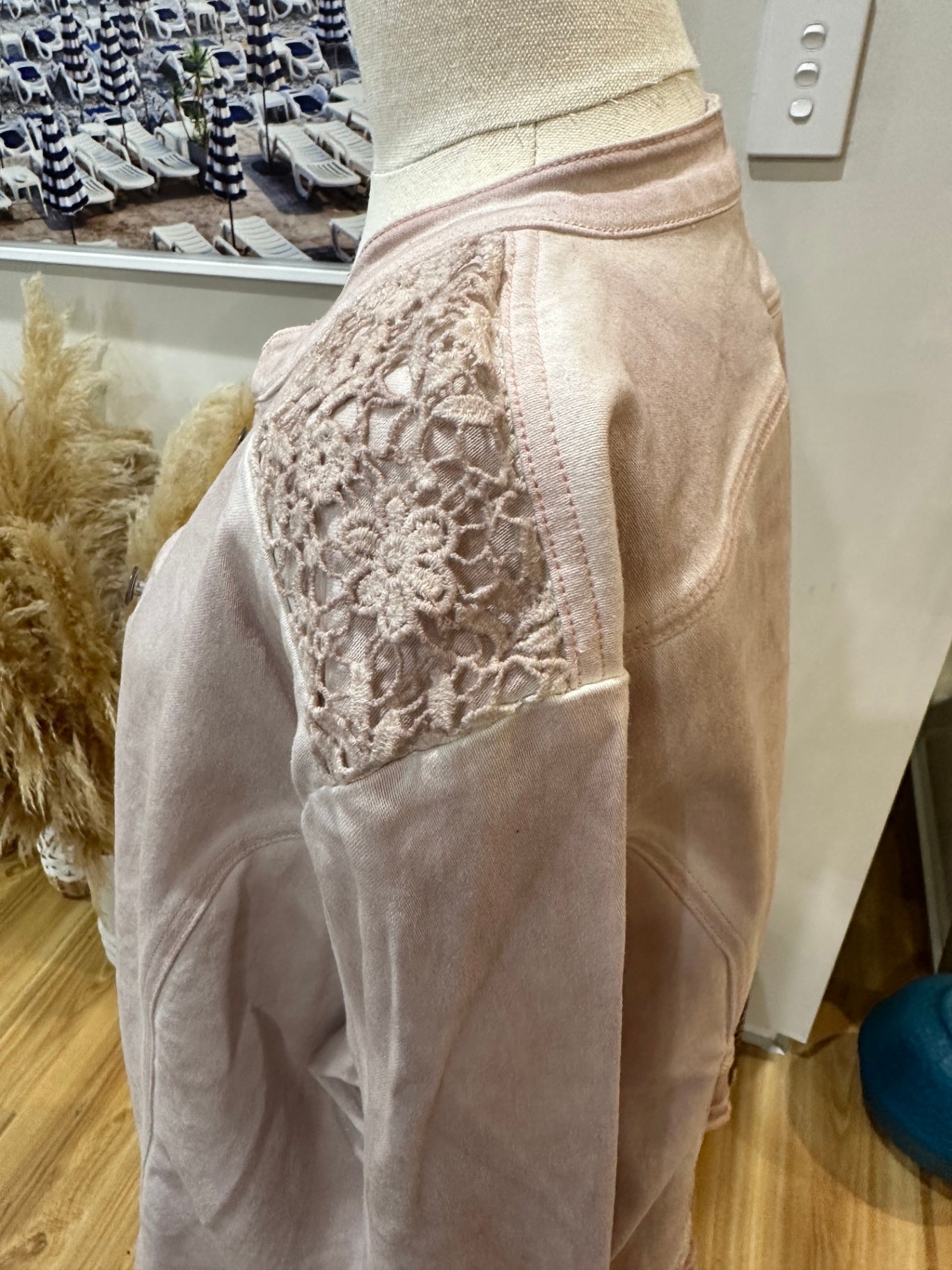 [SALE] Heine - Denim Jacket (size 46) Large - Light Pink
