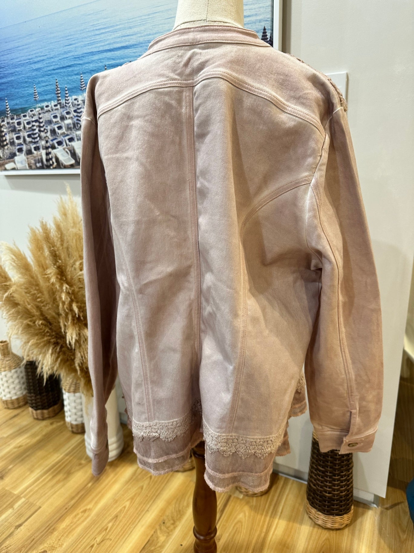 [SALE] Heine - Denim Jacket (size 46) Large - Light Pink