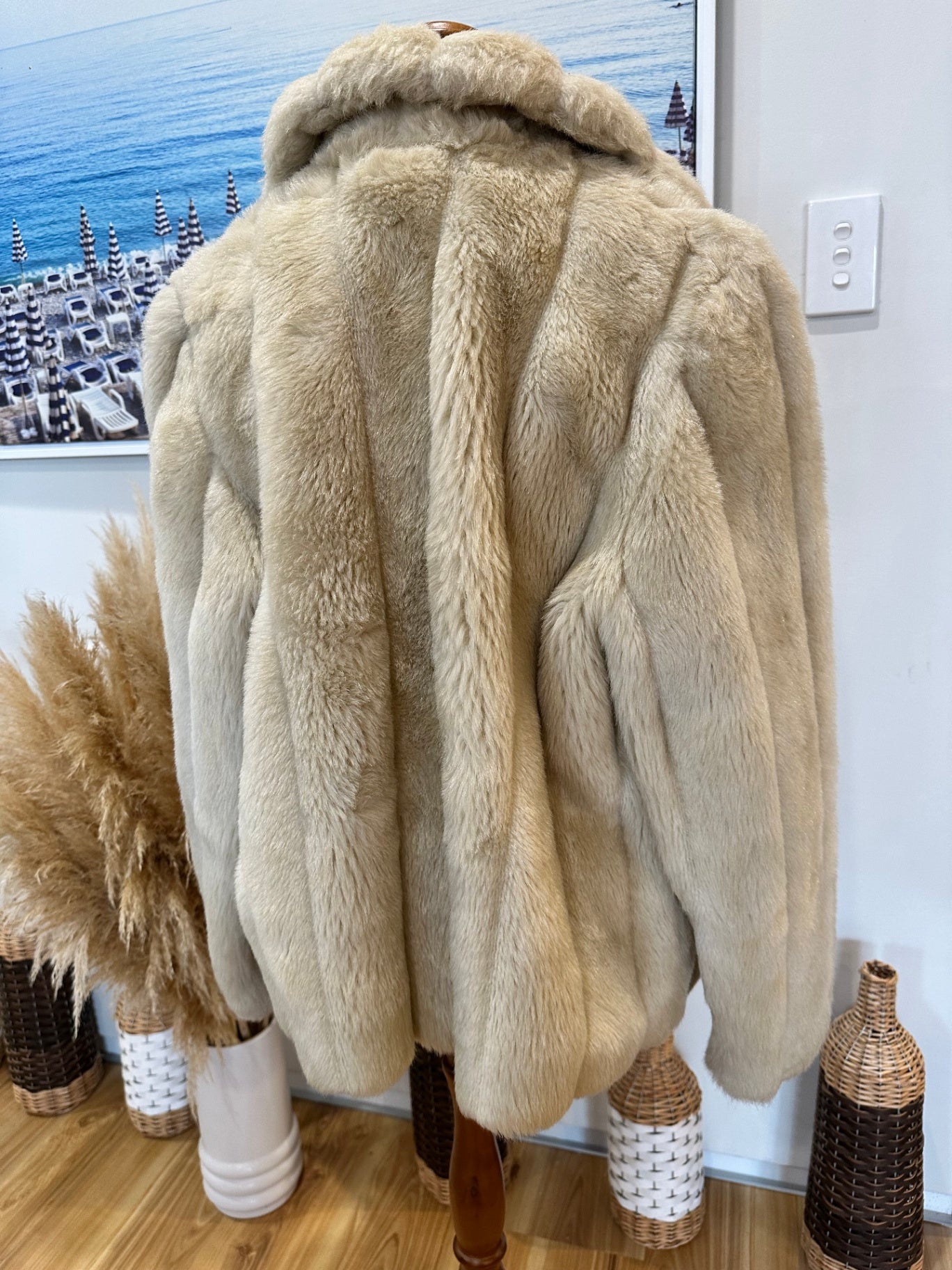 [SALE] Vintage Coat - Faux Fur - Beige