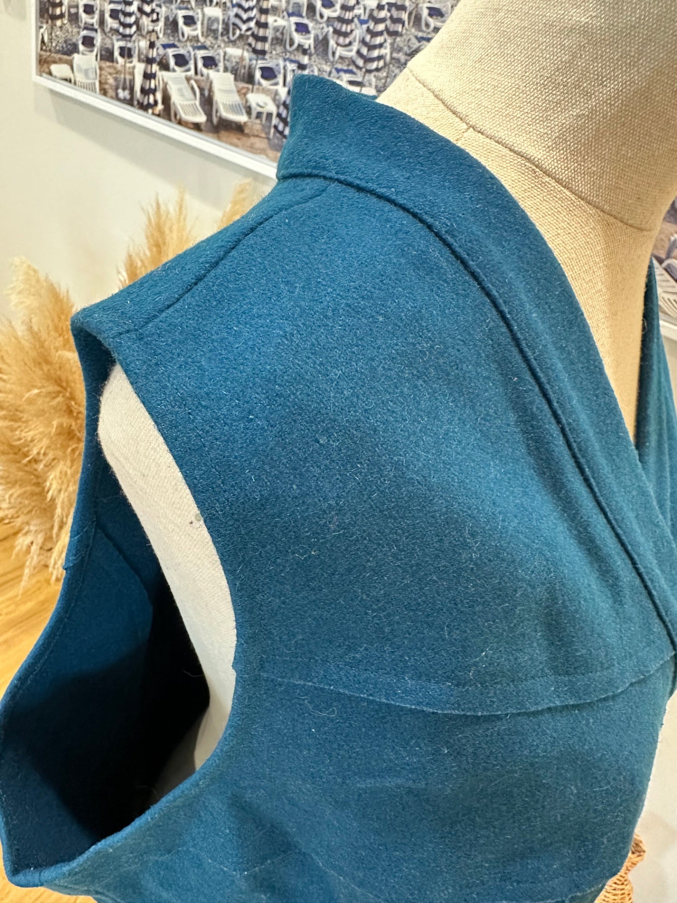 [SALE] Vest - Teal with felt like fabric - size 16