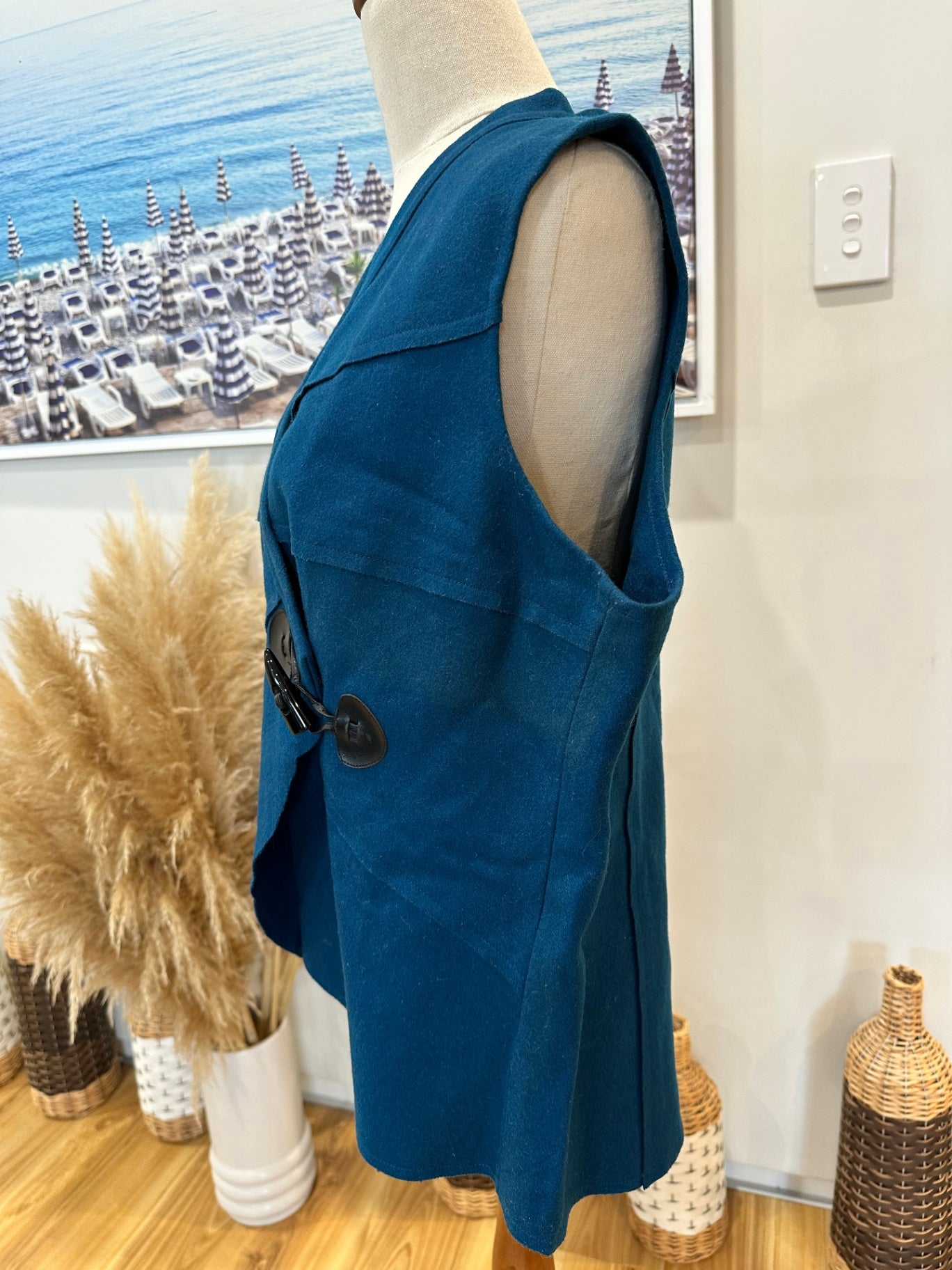 [SALE] Vest - Teal with felt like fabric - size 16