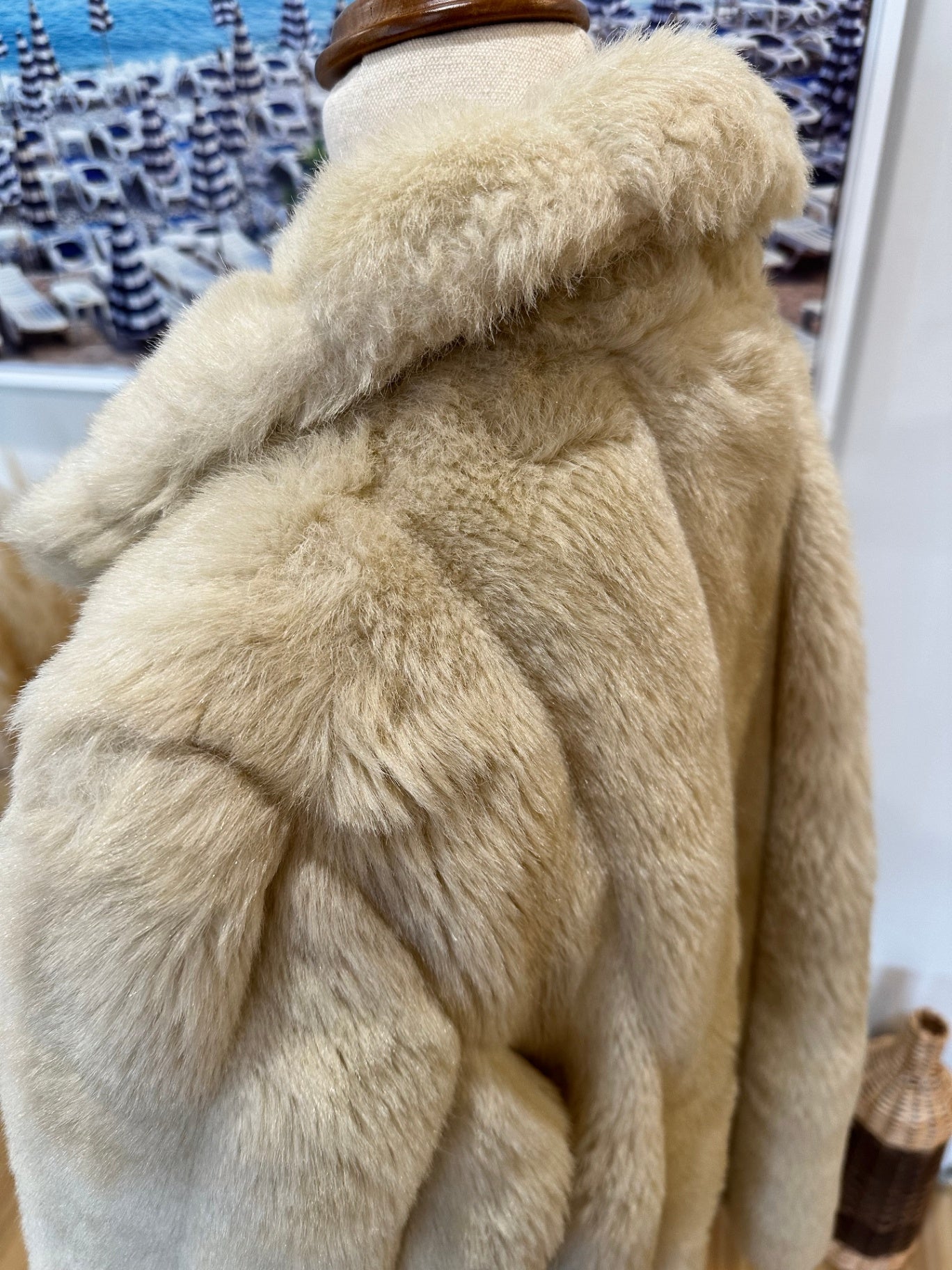 [SALE] Vintage Coat - Faux Fur - Beige