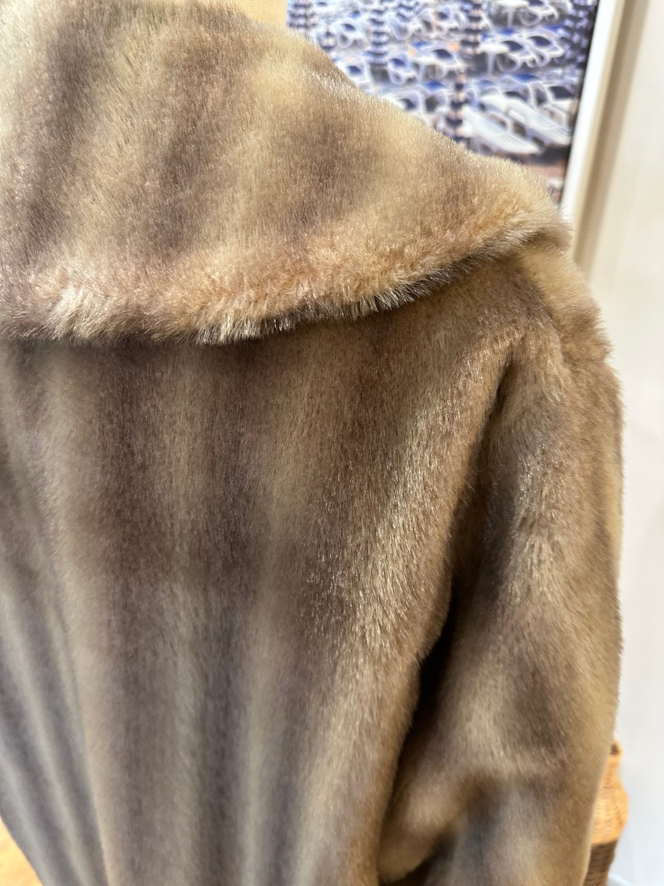 Vintage Faux Fur Coat w matching hat - Large