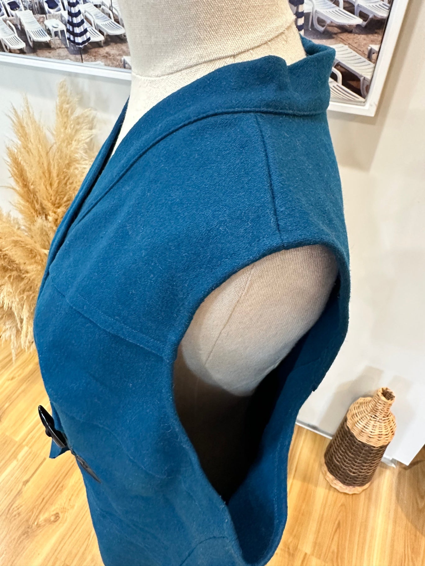 [SALE] Vest - Teal with felt like fabric - size 16