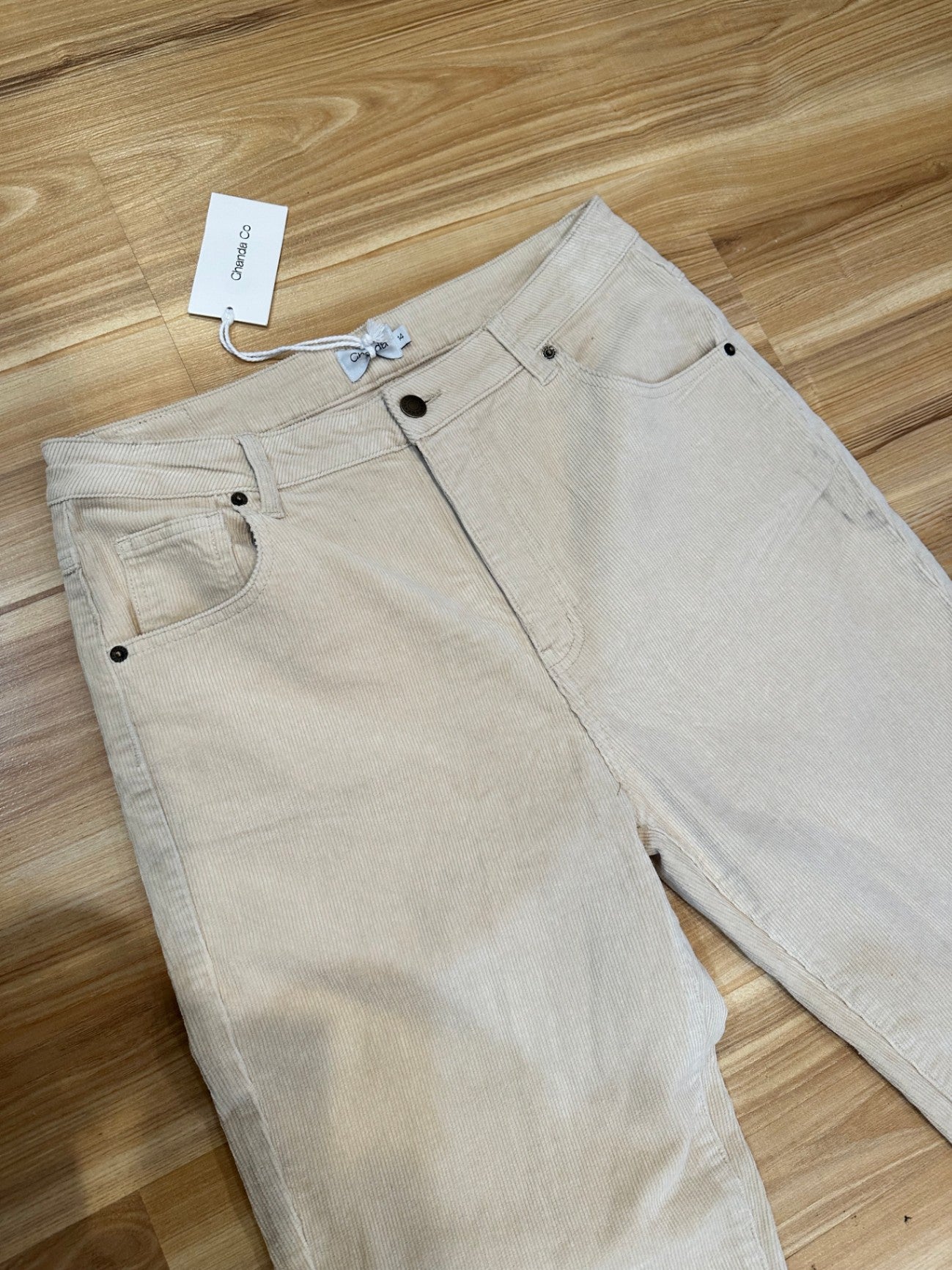 Ghanda - Corduroy Pants - Size 14 - New Beige