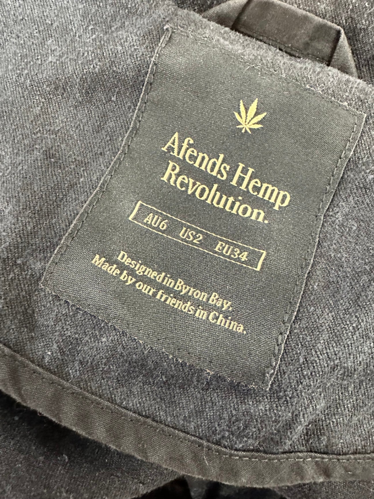 [SALE] Afends Over Coat - 55% Hemp - Size 6