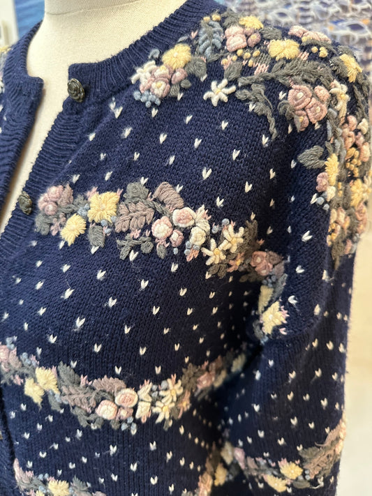 Vintage 90's Cardigan 10 Navy blue